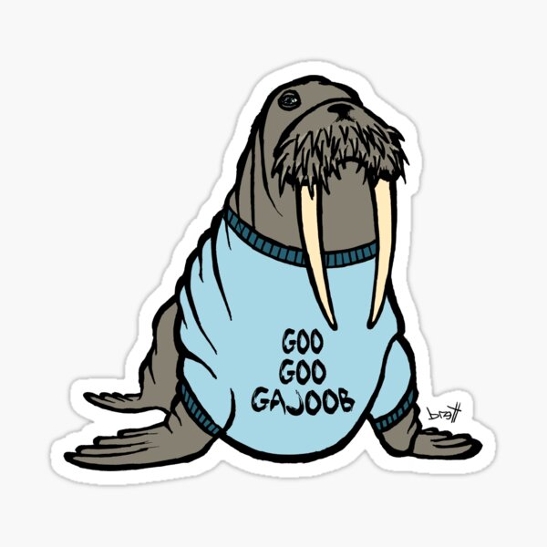 Walrus Wearing t-shirt Sticker