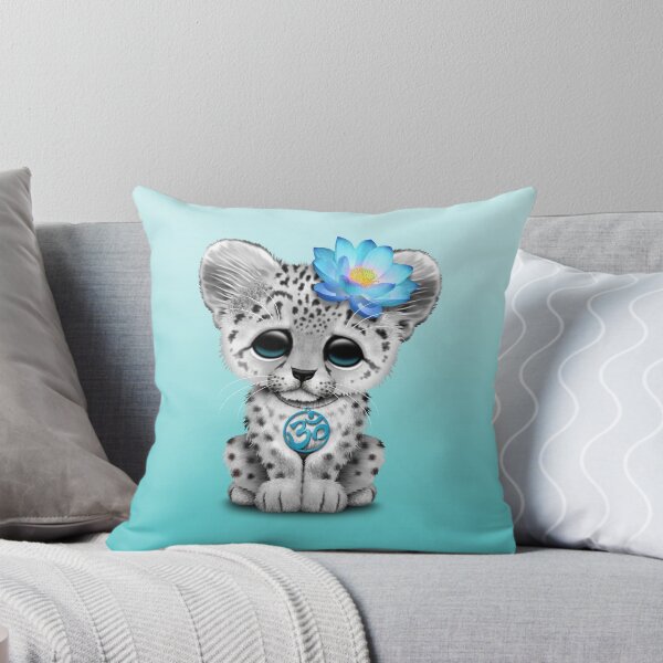 Item preview, Zen Snow Leopard with Blue Yoga Om Symbol designed and sold by JeffBartels.