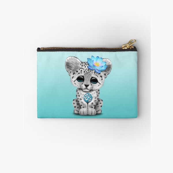 Item preview, Zen Snow Leopard with Blue Yoga Om Symbol designed and sold by JeffBartels.