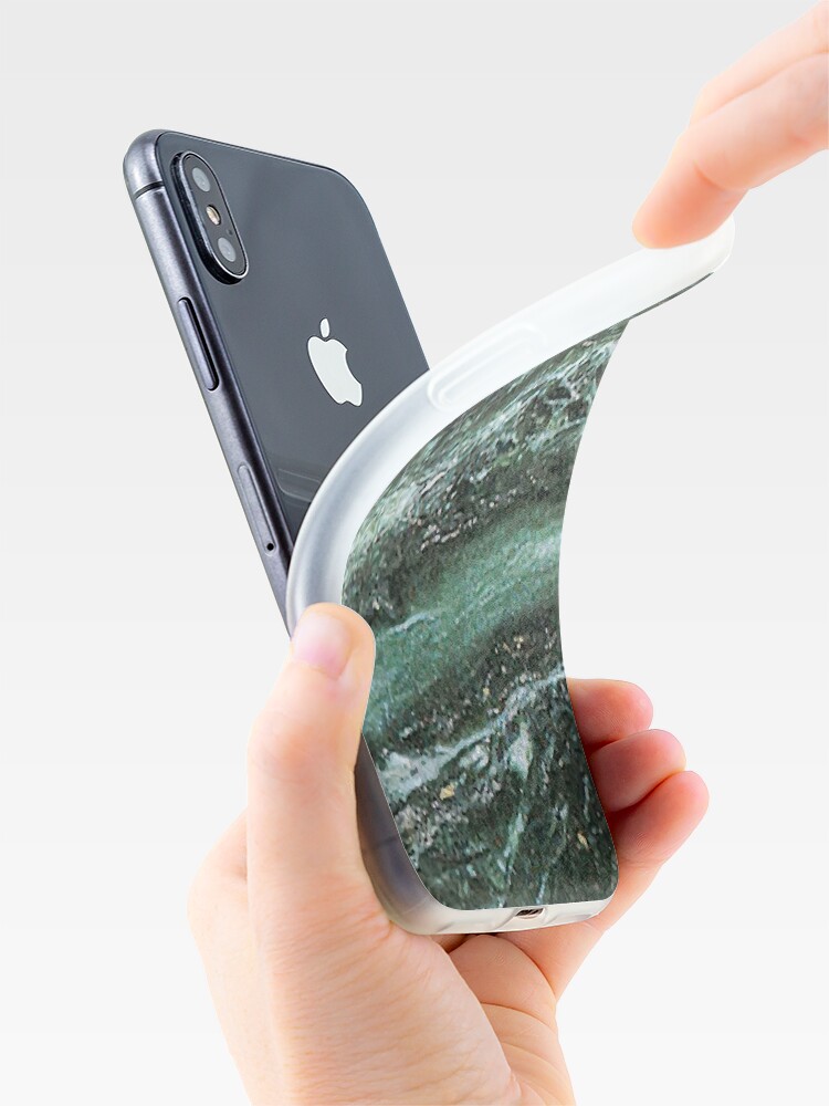 Alternate view of Green Marble Emerald Stone Texture Pattern iPhone Case & Cover