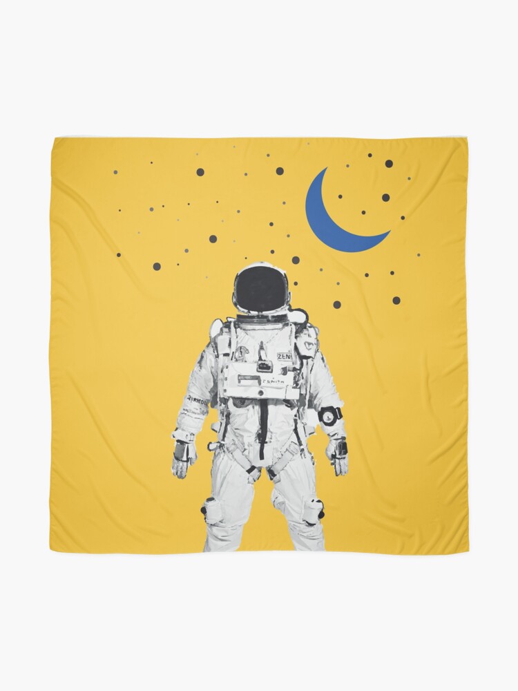 Thumbnail 2 of 3, Scarf, Astronaut Portrait on a Yellow Background designed and sold by CreativeRirah.