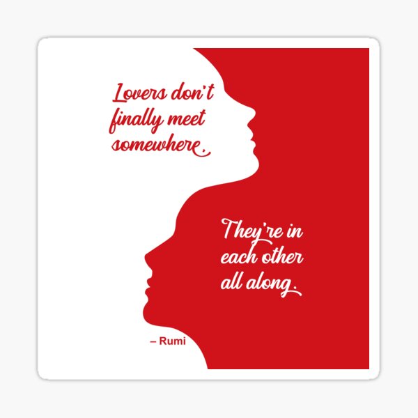 Rumi Lovers Quote Red Silhouette Sticker