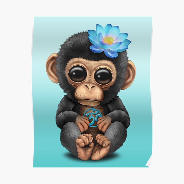 Cute Baby Chimp Posters Redbubble