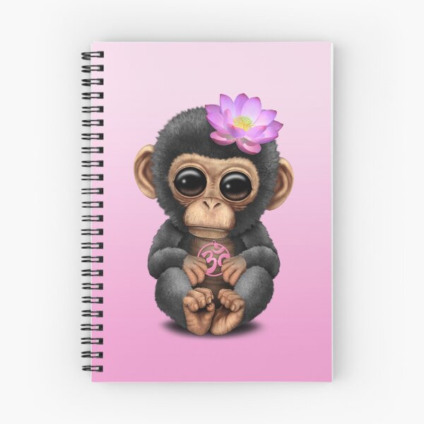 Item preview, Zen Baby Chimp with Pink Yoga Om Symbol designed and sold by JeffBartels.