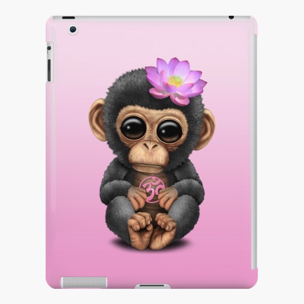 Coque Et Skin Adhesive Ipad Chimp De Bebe Zen Avec Symbole Yoga Bleu Par Jeffbartels Redbubble