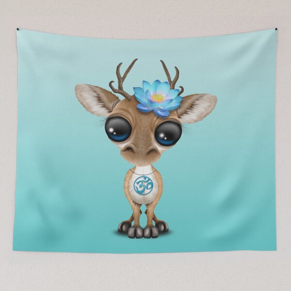 Item preview, Zen Baby Deer with Blue Yoga Om Symbol designed and sold by JeffBartels.