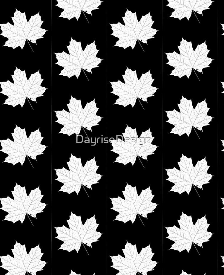 Maple Leaf Outline Silhouette Shadow Black and White Leaves Tote