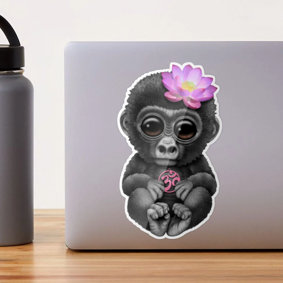 Cute Baby Gorilla Hippie Cutting Board by Jeff Bartels