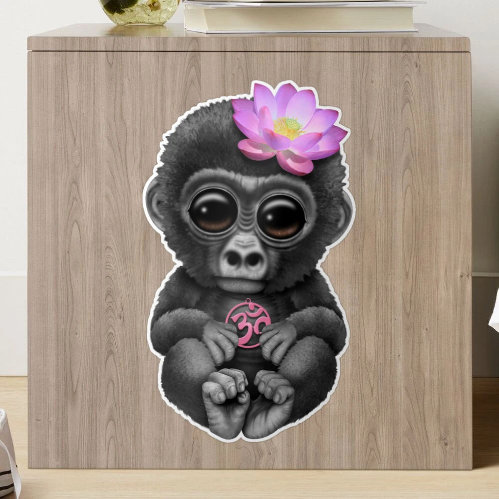 Cute Baby Gorilla Hippie Cutting Board by Jeff Bartels