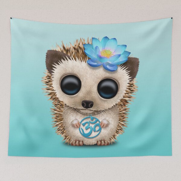 Item preview, Zen Baby Hedgehog with Blue Yoga Om Symbol designed and sold by JeffBartels.