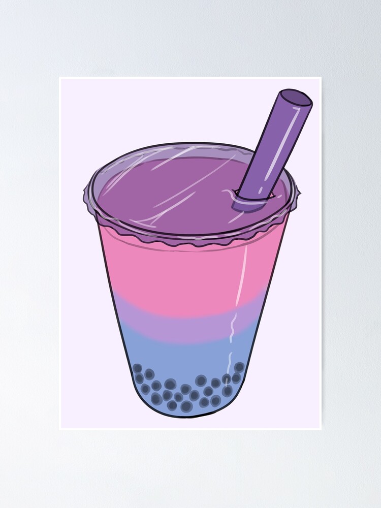 Bisexual Pride Bubble Milk Tea Poster By Jnnardacci Redbubble
