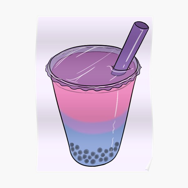 Bisexual Pride Bubble Milk Tea Poster By Jnnardacci Redbubble