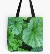 Green Geum Leaves Tote Bag