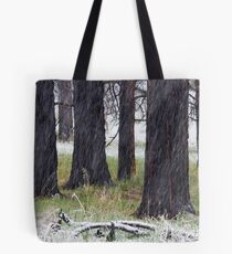 Spring Snow & Black Trees Tote Bag