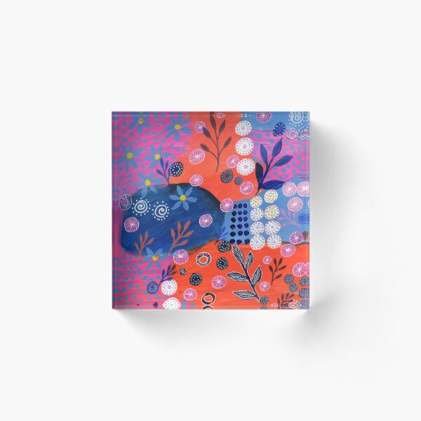 Garden of Flowers Acrylic Block