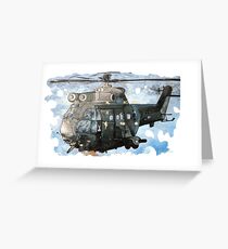 Helicopter Gunship with background Greeting Card
