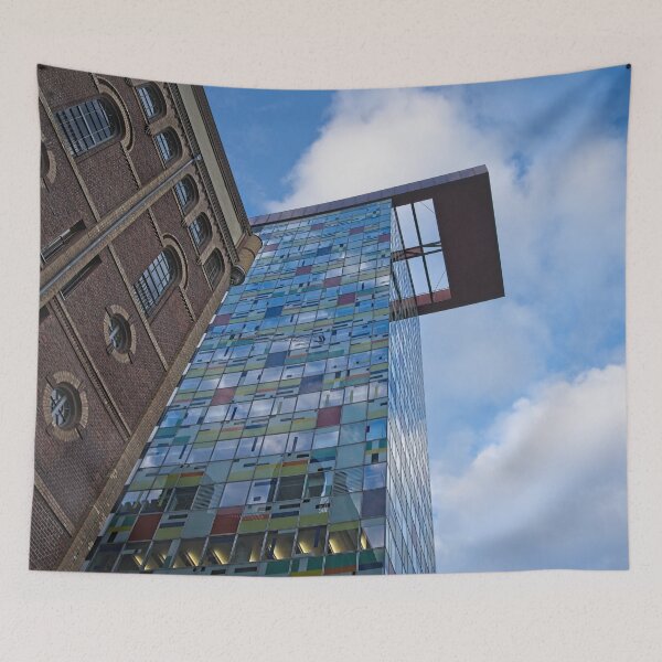 Item preview, Colourful Building At The Media Harbour designed and sold by rawshutterbug.