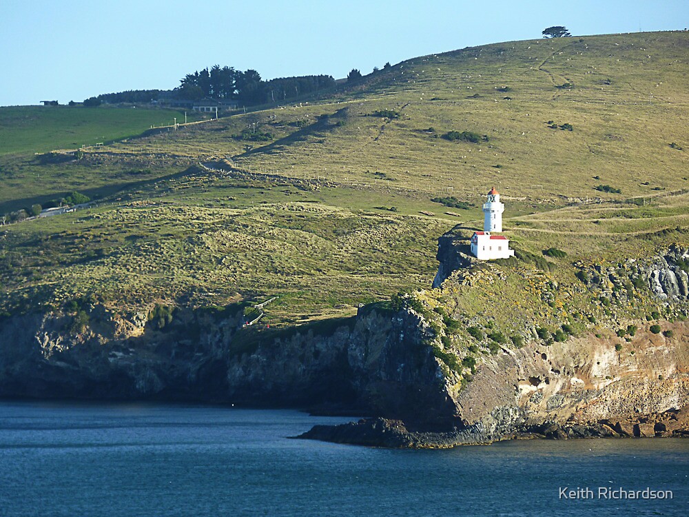 "Otago Peninsula Lighthouse, Dunedin, NZ" by Keith Richardson Redbubble