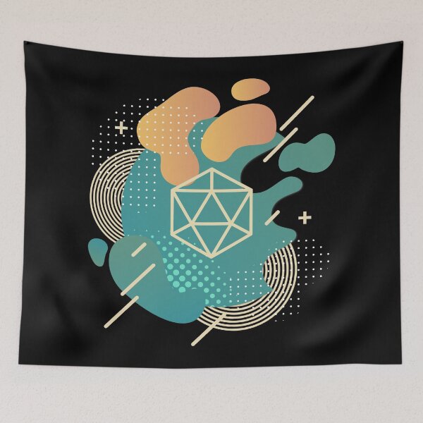 Item preview, Retro Vintage Funky Polyhedral D20 Dice designed and sold by pixeptional.