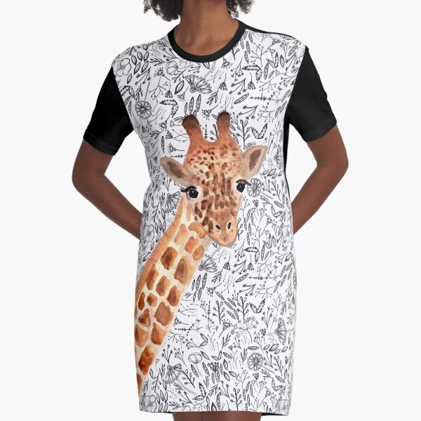 Girafe aquarelle Robe t-shirt