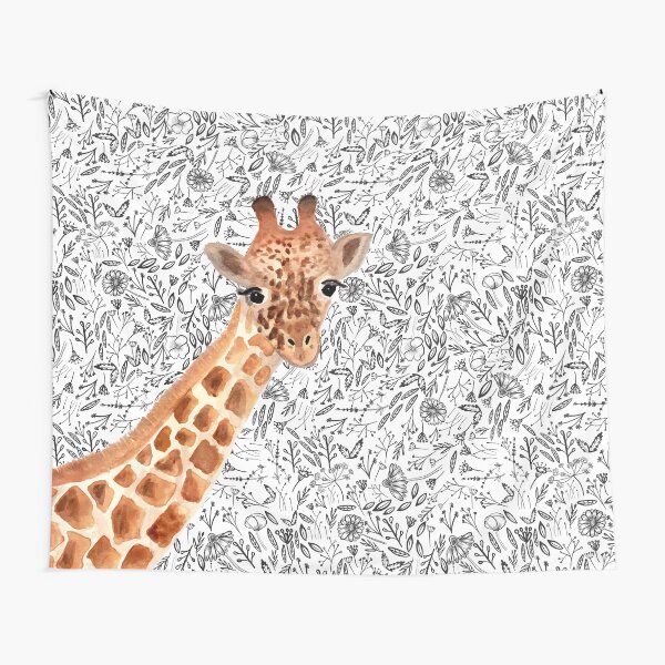 Watercolor Giraffe Tapestry