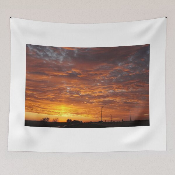 Item preview, Orange Sunset Over Kansas Train Track designed and sold by Erica Robbin.