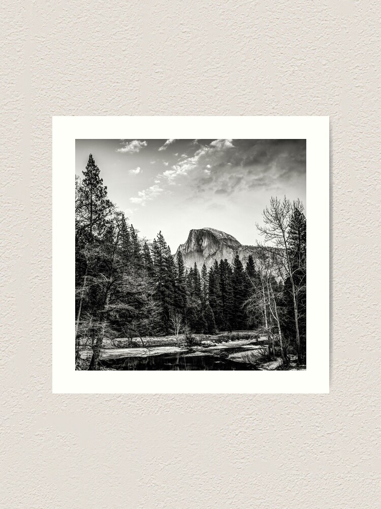 Yosemite Half Dome, Sepia Landscape, Wall Art Print, Monochrome Decor, Square Format, California Wall Art, Ansel newest Adams Style, Mountain Peaks