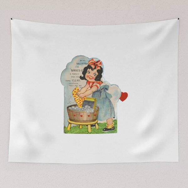 Item preview, Vintage Girl Washing Clothes Valentine  designed and sold by RBEnt.