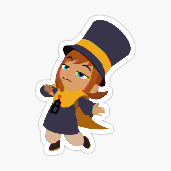 Smug Hat Kid Sticker By Bocktime Redbubble - hat kid a hat in time roblox