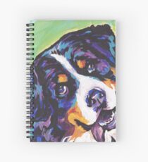 Bernese Mountain Dog Bright colorful pop dog art Spiral Notebook