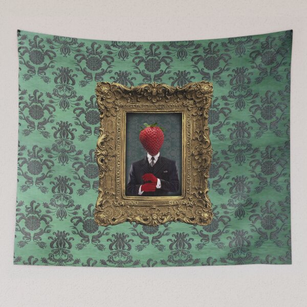 Item preview, Strawberry Man in Vintage Frame designed and sold by FaceTheStrange.