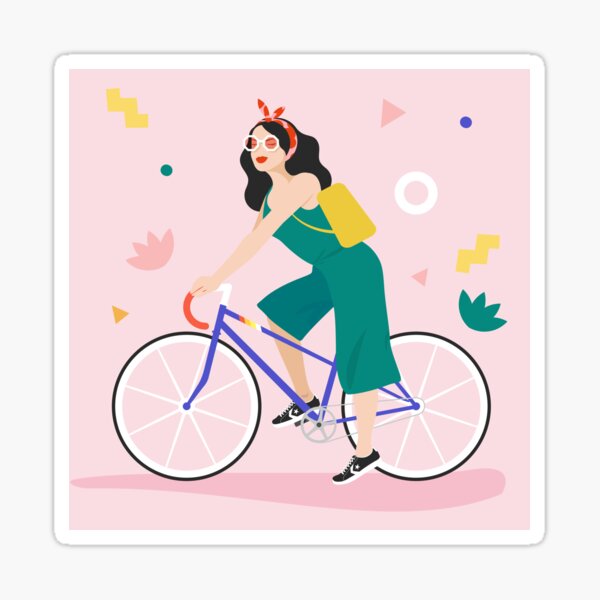 Racing bike girl Sticker