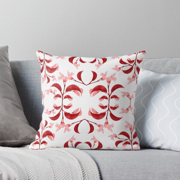 Aperçu de l'œuvre Floral Print Modern Pattern in Red and White Tones créée et vendue par DFLC Prints.