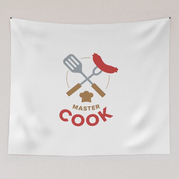 Item preview, master cook, food lovers,text design with picture, designed and sold by Urban Binge.