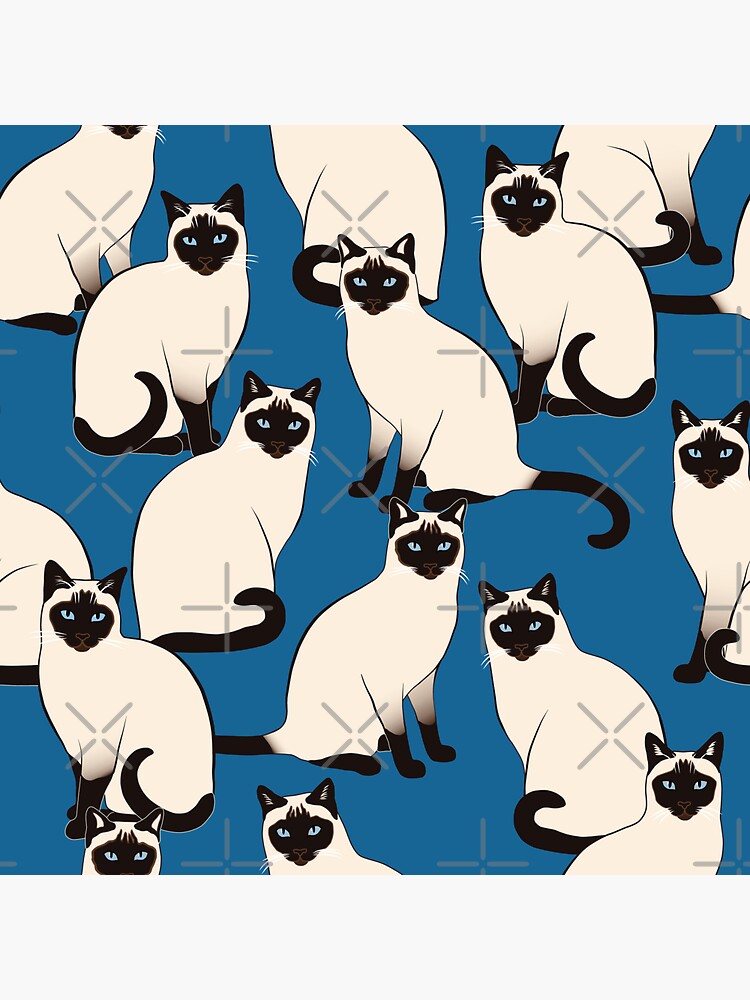 Siamese Cats on dark blue by nadyanadya