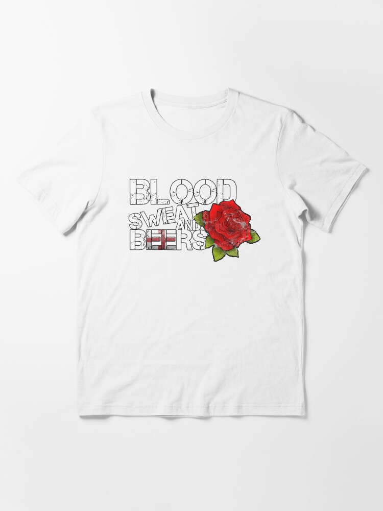 Alternate view of Blood Sweat Beers England Flag Rugby Six Nations Essential T-Shirt