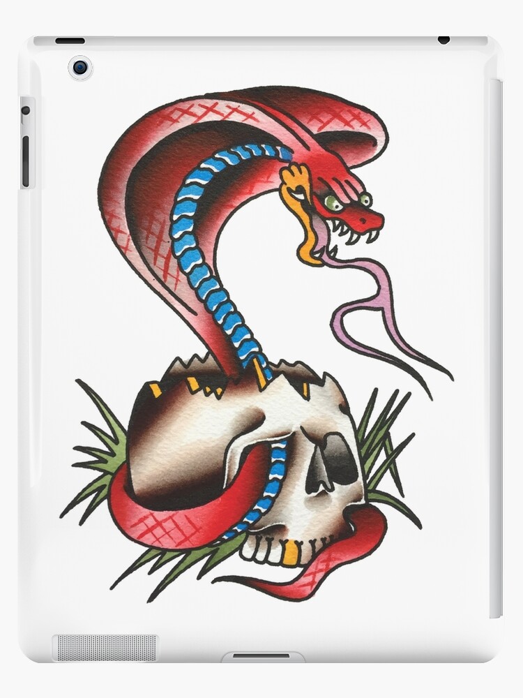 Traditional snake cobra flash tattoo Royalty Free Vector