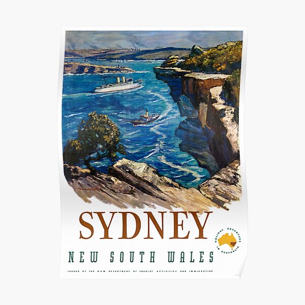 Sydney, Australia Vintage Travel Poster Restored Poster