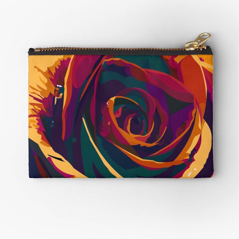Rainbow rose Zipper Pouch