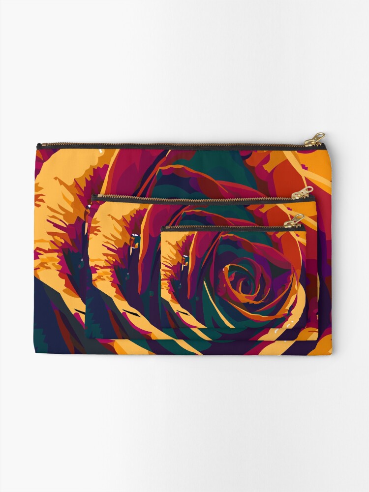 Alternate view of Rainbow rose Zipper Pouch