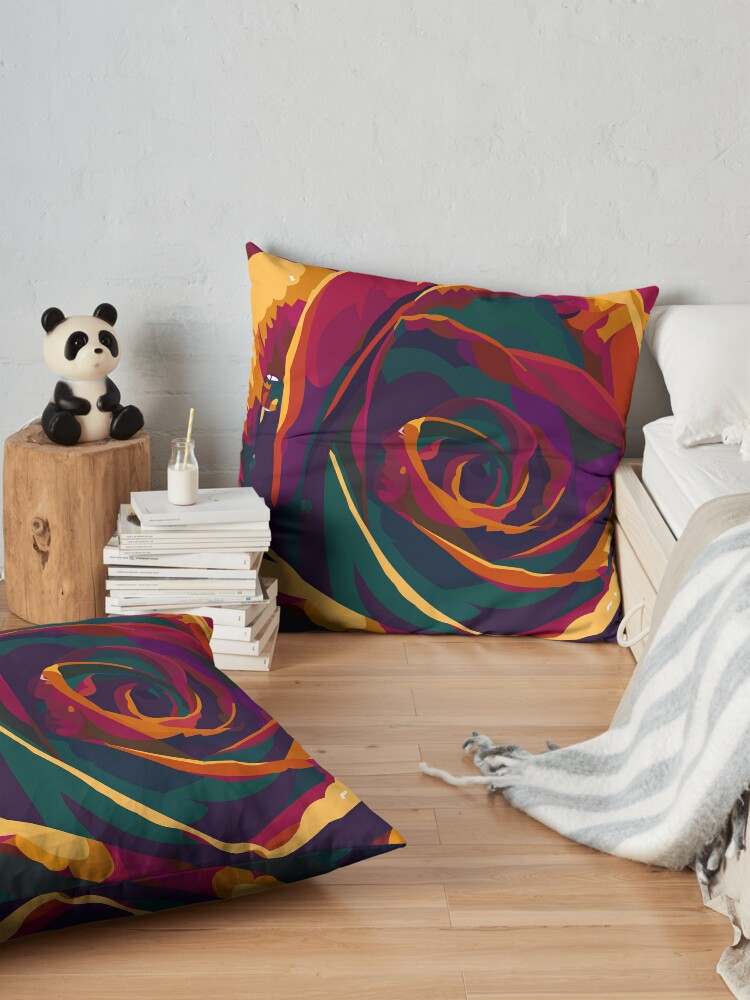 Alternate view of Rainbow rose Floor Pillow