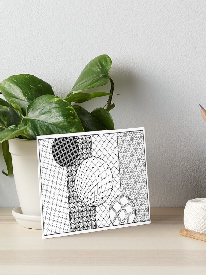 Zentangle, wall art, squares, pattern | Greeting Card