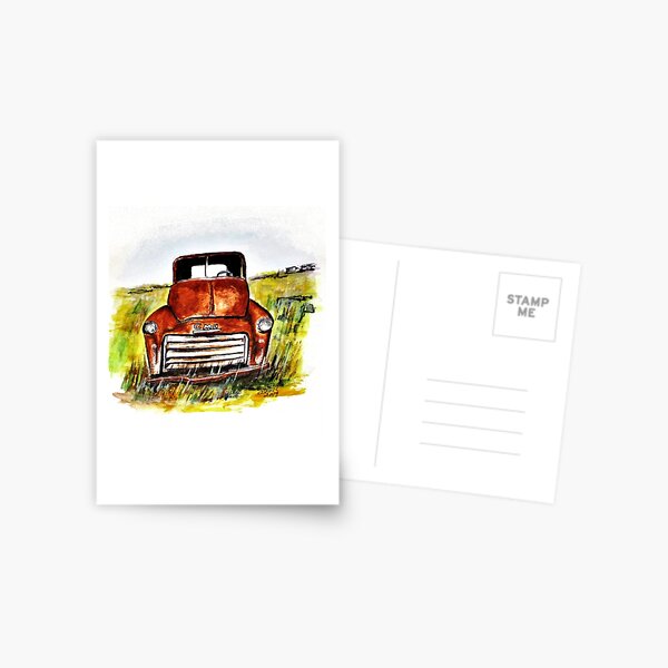 Rusted Farm Truck Postcard