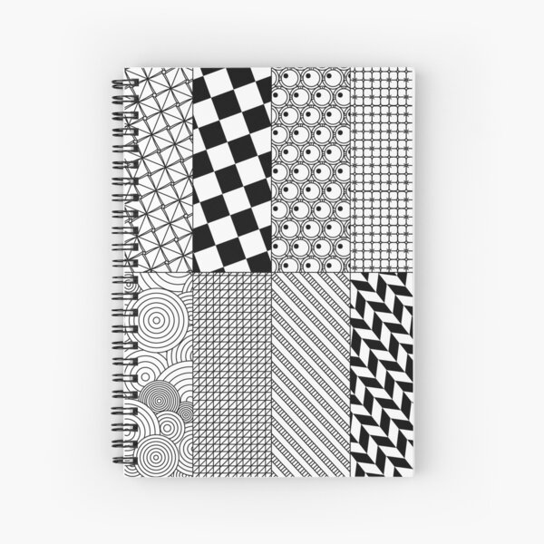 Zentangle, wall art, squares, pattern, simple drawing Spiral Notebook for  Sale by CrazyRabbits