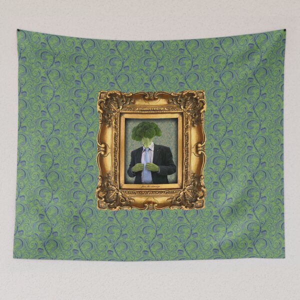 Item preview, Broccoli Man in Vintage Frame designed and sold by FaceTheStrange.