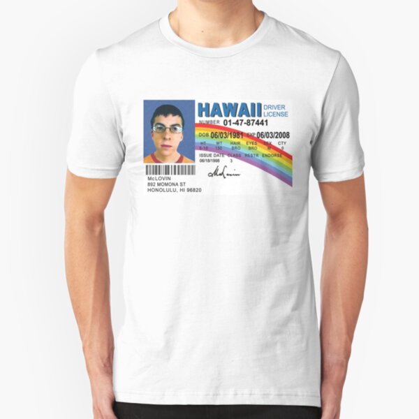 McLovin Driver License ID Badge T-Shirt Slim Fit T-Shirt