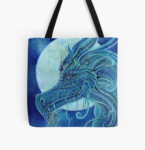 The blue dragon portrait All Over Print Tote Bag