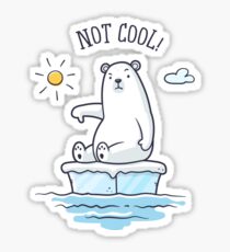 Pegatina Oso polar - ¡El calentamiento global no es genial!
