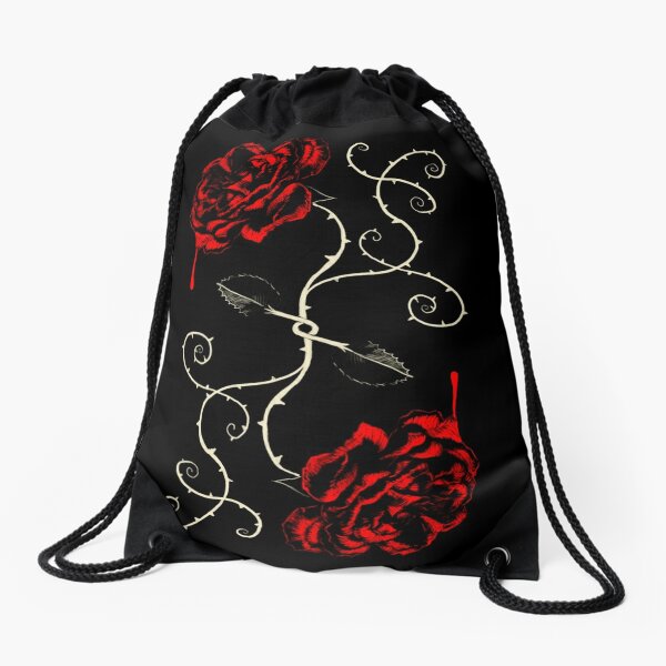 Painting The Roses Red Drawstring Bag