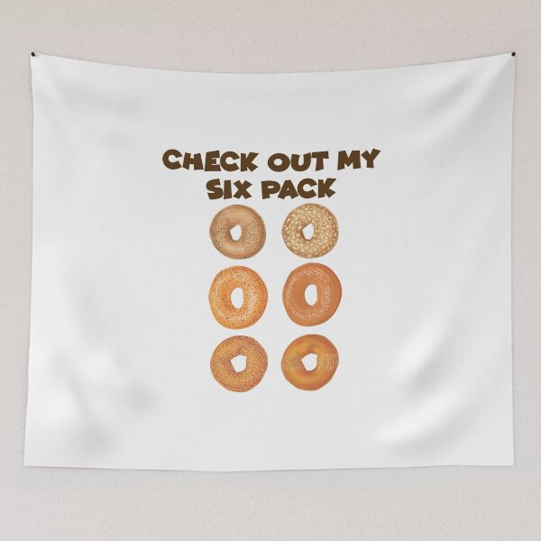 Item preview, Funny Bagel - Check Out My Six Pack - Cream Cheese Butter Bakery Humor designed and sold by stuch75.